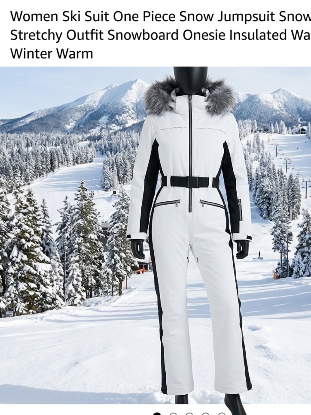 Ski suit Women’s Insulated White Ski Jumpsuit with Black Accents large new